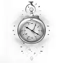 two clock with date tattoo design idea