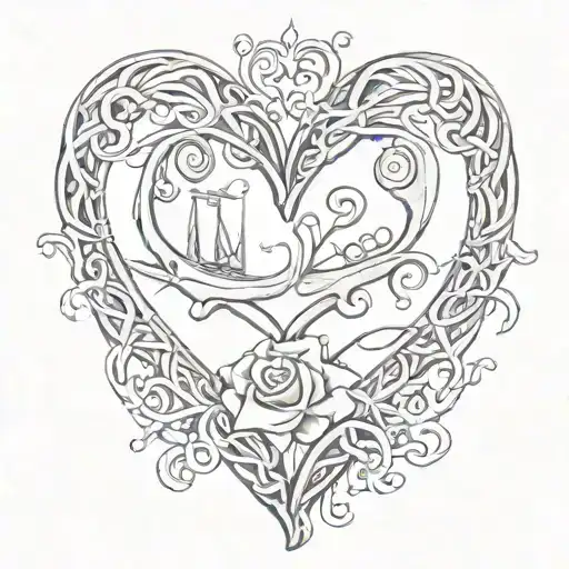 heart shaped fishing hooks with the name Luke 10:19 bible tattoo design idea