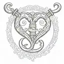 heart shaped fishing hooks with the name Luke 10:19 bible tattoo design idea
