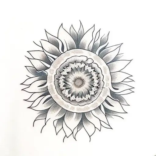 Sunflower tattoo design idea