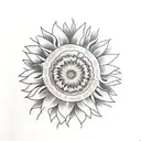 Sunflower tattoo design idea