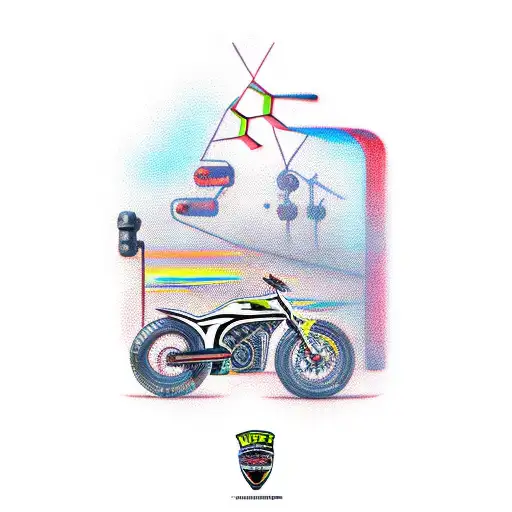 Viper with motor and MTB bicycle tattoo design idea
