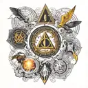 scifi, Harry Potter, Star Wars, Star Trek, doctor Who, hunger games, divergent crests tattoo design idea