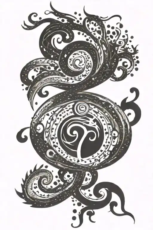 combine the unalome symbol with the fire symbol from avatar the last airbender tattoo design idea