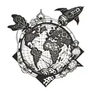 gluing the earth back together symbolizing creating your own world  tattoo design idea