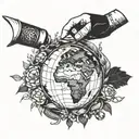 gluing the earth back together symbolizing creating your own world  tattoo design idea