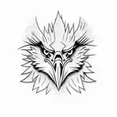 eagle head in a mountain silhouette  tattoo design idea