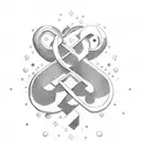 A minimalistic key and ampersand design tattoo design idea