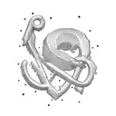 A minimalistic key and ampersand design tattoo design idea