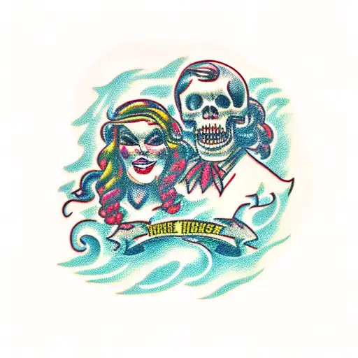 haunted house  tattoo design idea