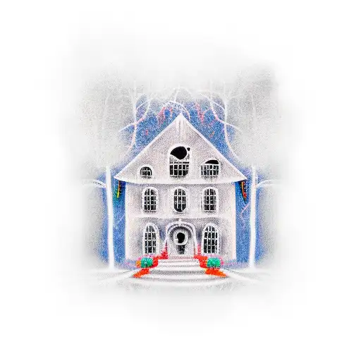 haunted house  tattoo design idea
