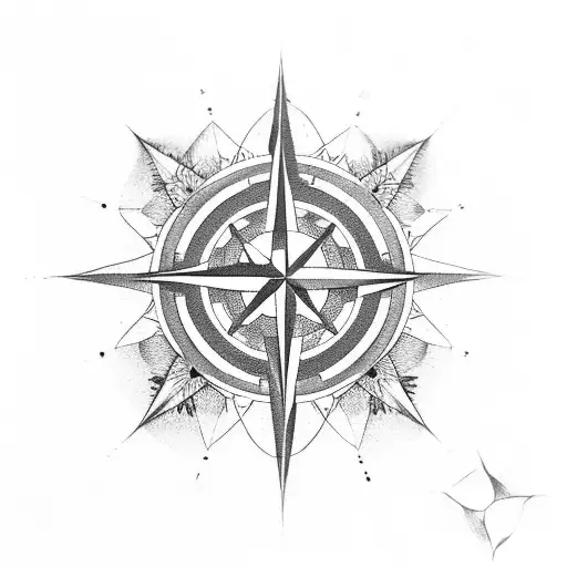 family birthday with compass rose tattoo design idea