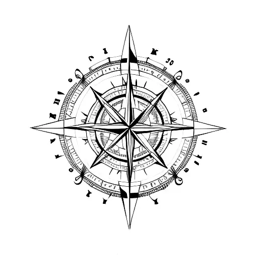 family birthday with compass rose tattoo design idea