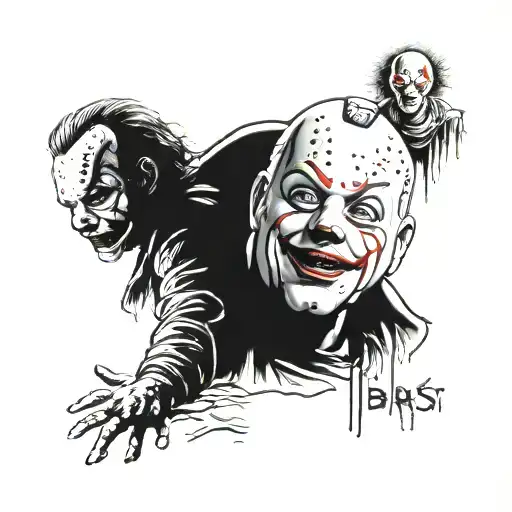 Jason Voorhees, Michael Myers Pennywise, Chucky Ghostface tattoo design idea