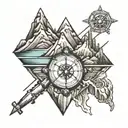 mountains and navigation  tattoo design idea