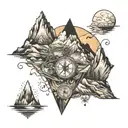 mountains and navigation  tattoo design idea