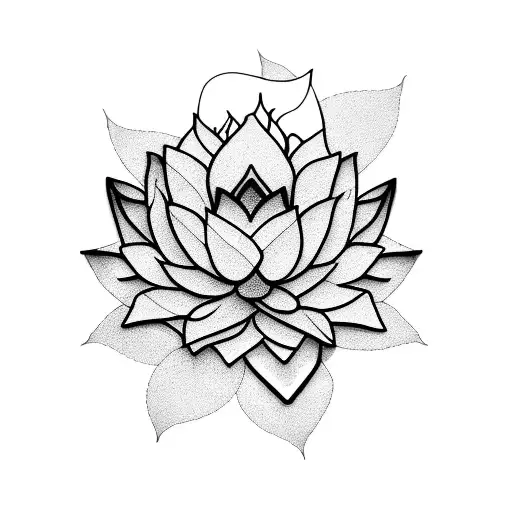 A woman with a dragon tattoo on her arm, holding a lotus flower with elements of nature like leaves and branches intertwining with the design tattoo design idea
