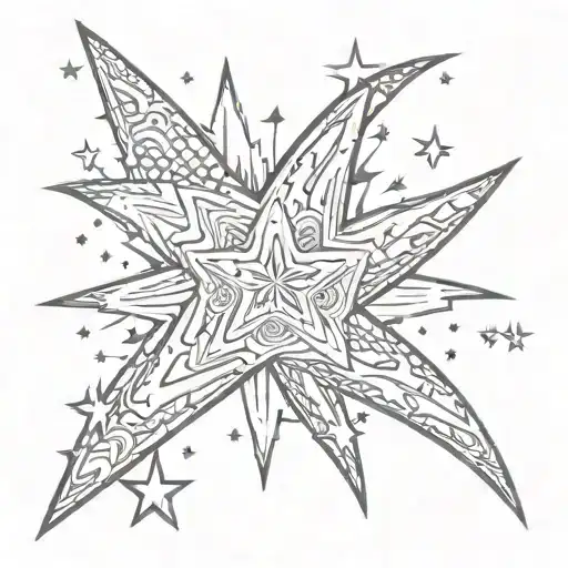 Topmodel foto shooting star tattoo design idea