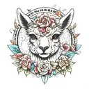 chic Alpaca tattoo design idea