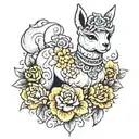 chic Alpaca tattoo design idea