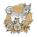 chic Alpaca tattoo design idea