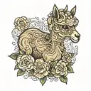 chic Alpaca tattoo design idea
