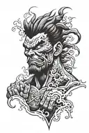 street fighter Akuma tattoo design idea