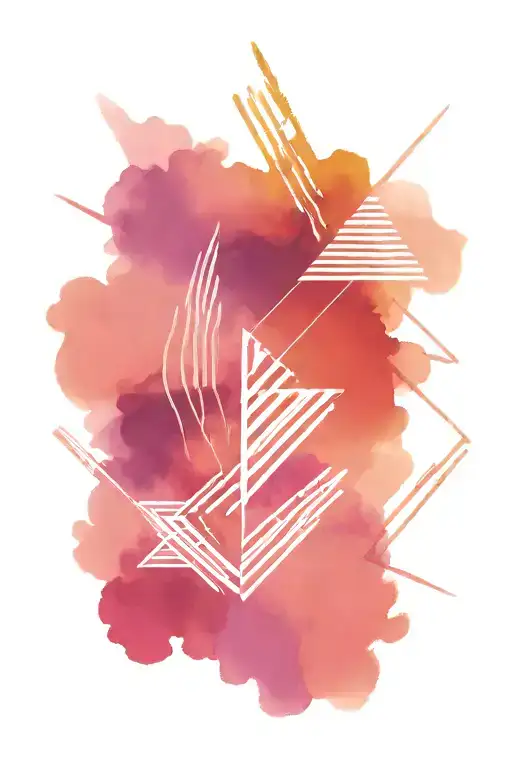 neo-tribal abstract lines gradient tattoo design idea
