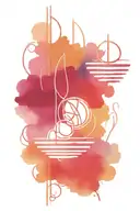 neo-tribal abstract lines gradient tattoo design idea