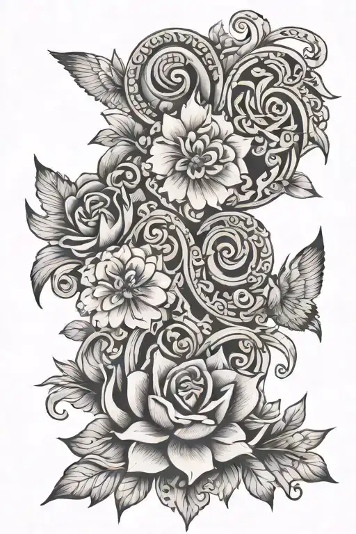 parents hardwork patience discipline tattoo design idea