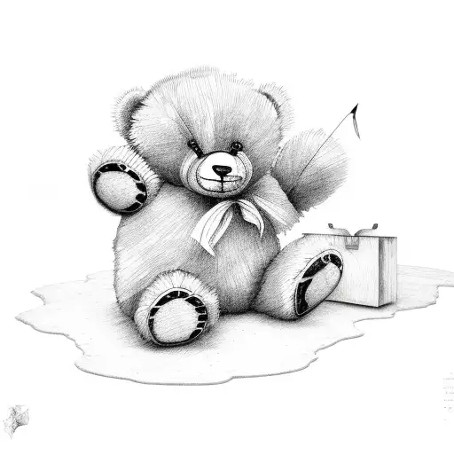Cute Teddy Bear Realistic Drawing Isolated Stock Illustration -  Illustration of clip, seam: 32431204