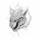 thinker  tattoo design idea