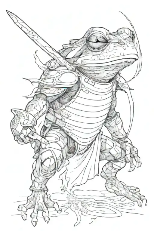 frog in knight armor tattoo tattoo design idea