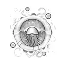 cartoon jellyfish tattoo design idea