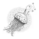 cartoon jellyfish tattoo design idea