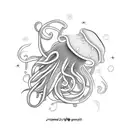 cartoon jellyfish tattoo design idea