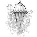 cartoon jellyfish tattoo design idea