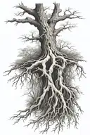 tree root system tattoo design idea
