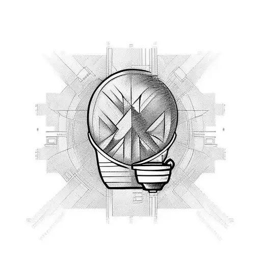 A sketch-style tattoo of a coffee bean morphing into a computer chip tattoo design idea