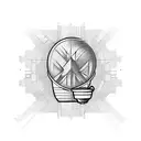 A sketch-style tattoo of a coffee bean morphing into a computer chip tattoo design idea