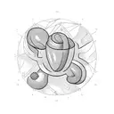 A sketch-style tattoo of a coffee bean morphing into a computer chip tattoo design idea