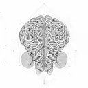 An artificial intelligence brain made of geometric shapes tattoo design idea