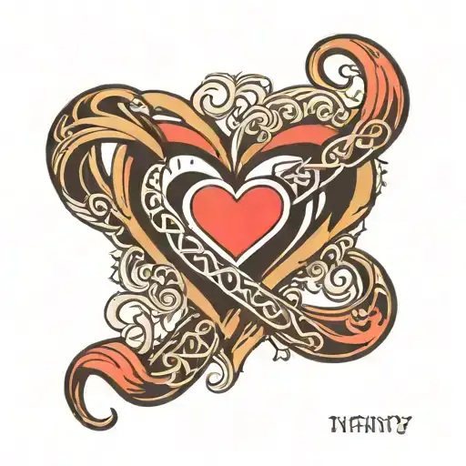 infinity symbol with heart tattoo design idea