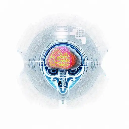 Artificial Intelligence conected with human brain tattoo design idea