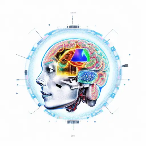 Artificial Intelligence with human brain tattoo design idea