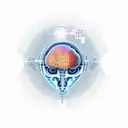 Artificial Intelligence conected with human brain tattoo design idea