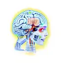 Artificial Intelligence conected with human brain tattoo design idea