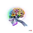 Artificial Intelligence conected with human brain tattoo design idea