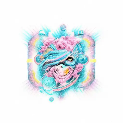xXxXx in blue and pink tattoo design idea