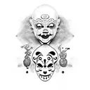 clown face mexican graffiti art tattoo design idea